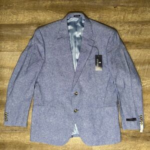 Stafford Classic Fit Blazer 44 Reg Blue Sport Coat Stretch Classic Fit New
